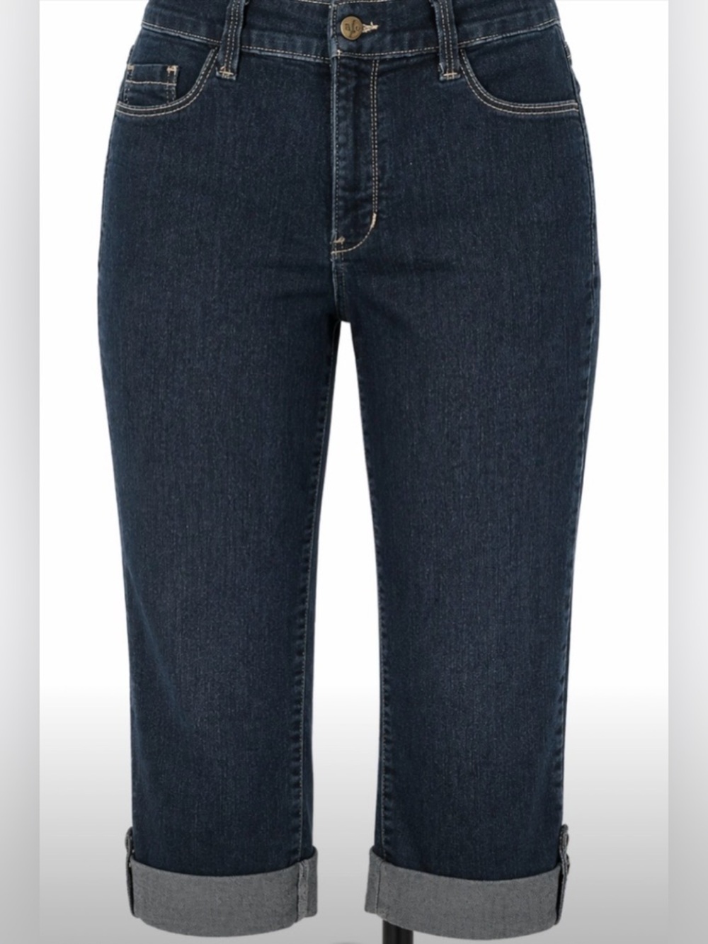 Not Your Daughters Jeans NYDJ Dark Wash Rhinestone Cuffed Capri Jeans 4P Classic